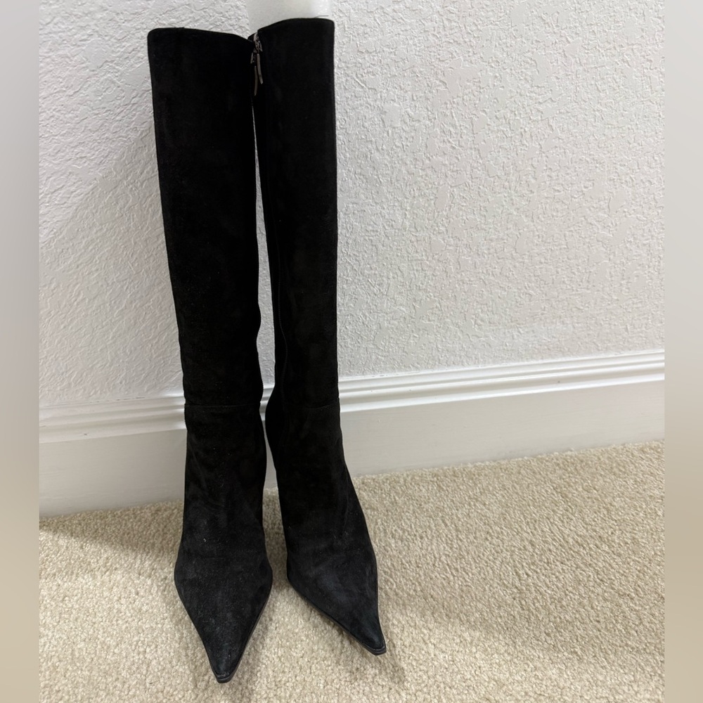 Suede Black Over the Knee Boots